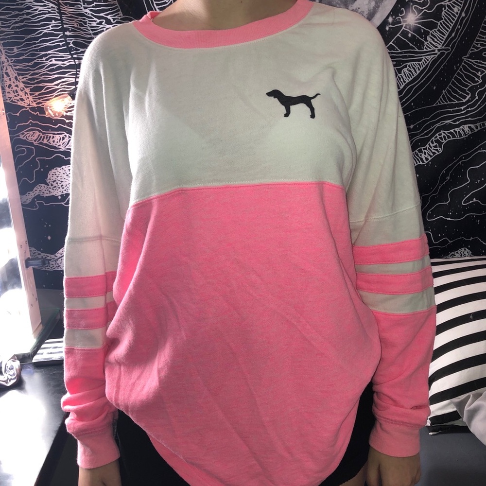 Pink & White Sweater